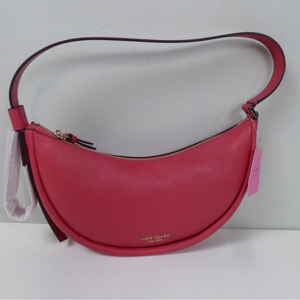 Kate Spade New York Smile Pebbled Leather Small Shoulder Hobo Purse Bag NWT
